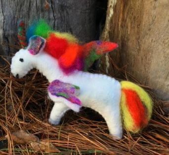 Large Rainbow Unicorn - 100% wool felt