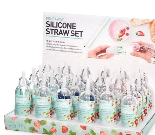 Foldaway Silicon Straw - travel set